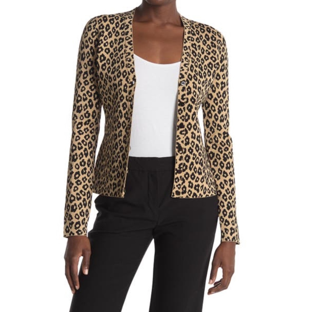 New Theory Leopard Print Cardigan $385